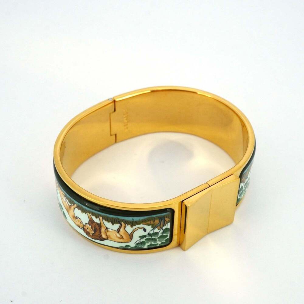 Hermes Click Cluck Gm Bangle, Gp Plated, Cloisonn… - image 2